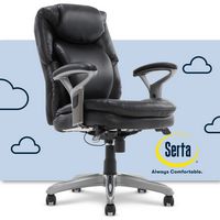 Serta - AIR Health & Wellness Mid-Back Manager's Chair - Black - Large Front