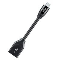 AudioQuest - DragonTail USB-A > Micro Adaptor - Female USB-A to Male Micro - Black - Large Front