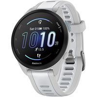 Garmin - Forerunner 165 Music GPS Smartwatch 43 mm Fiber-Reinforced Polymer - Gray/Whitestone - Large Front