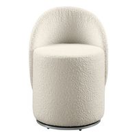 OSP Home Furnishings - Lystra Swivel Vanity Chair - Textured Cream - Large Front