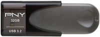 PNY - Elite Turbo Attache 4 32GB USB 3.2 Flash Drive - Gray - Large Front