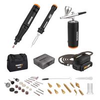 WORX - WX993L MakerX Kit with Rotary Tool, Wood & Metal Crafter, and Air Brush in Carry Bag - Black - Large Front