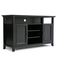Simpli Home - Amherst 54 inch Solid Wood TV Media Stand in Black - Black - Large Front