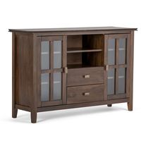 Simpli Home - Artisan SOLID WOOD Tall TV Media Stand For TVs up to 60 in - Natural Aged Brown - Large Front