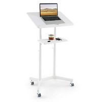 Costway - Mobile Laptop Desk with Storage Tray - White - Large Front