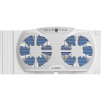 Lasko - Electrically Reversible Twin Window Fan with Bluetooth - White - Large Front