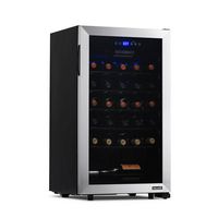 NewAir - Freestanding 33 Bottle Compressor Wine Fridge, Adjustable Racks and Exterior Digital The... - Large Front