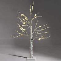 Costway - 2ft Pre-lit Twig Birch Tree Battery Powered for Christmas Holiday - White - Large Front