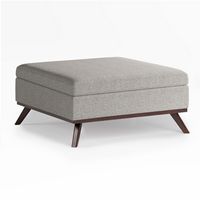 Simpli Home - Owen Square Coffee Table Storage Ottoman - Cloud Grey - Large Front