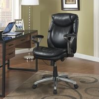 Serta - AIR Health & Wellness Mid-Back Manager's Chair - Black - Large Front