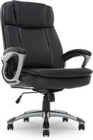 Serta - Fairbanks Bonded Leather Big and Tall Executive Office Chair - Black - Large Front