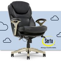 Serta - Upholstered Back in Motion Health & Wellness Office Chair with Adjustable Arms - Bonded L... - Large Front