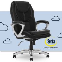 Serta - Amplify Work or Play Ergonomic High-Back Faux Leather Swivel Executive Chair with Mesh Ac... - Large Front