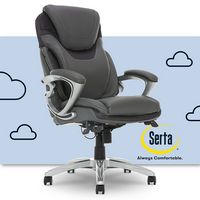Serta - Bryce Bonded Leather Executive Office Chair with AIR Technology - Gray - Large Front