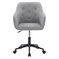 CorLiving - Marlowe Upholstered Button Tufted Task Chair - Light Grey - Large Front