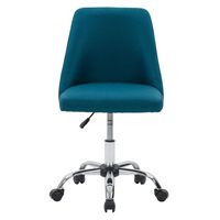 CorLiving - Marlowe Upholstered Armless Task Chair - Dark Blue - Large Front