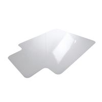 Floortex - Executive Lipped Polycarbonate Chair Mat for Deep Pile Carpet 48 x 53 inches - Clear - Large Front