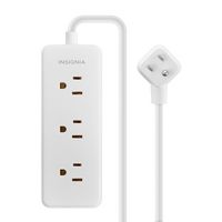 Insignia™ - 12’ 3 Outlet Power Strip - White - Large Front
