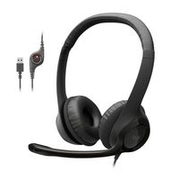 Logitech - H390 Wired USB-A On-Ear Stereo Headphones with Noise Canceling Microphone - Black - Large Front