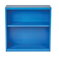 OSP Home Furnishings - Metal Bookcase - Blue - Large Front