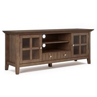 Simpli Home - Acadian SOLID WOOD 60 inch TV Media Stand in Rustic Natural Aged Brown For TVs up t... - Large Front