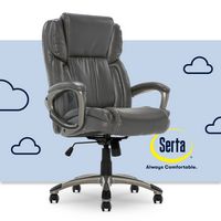 Serta - Garret Bonded Leather Executive Office Chair with Premium Cushioning - Gray - Large Front