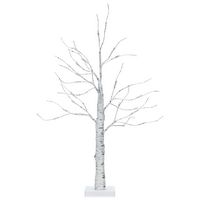 Costway - 2ft Pre-lit Twig Birch Tree Battery Powered for Christmas Holiday - White - Large Front