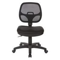 OSP Home Furnishings - Mesh Screen Back Task Chair with Fabric Seat - Black - Large Front