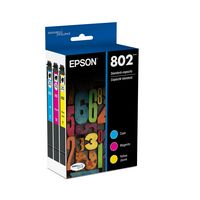 Epson - 802 Standard Capacity Ink Cartridges - Cyan/Magenta/Yellow - Large Front