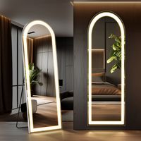 Bestier 20 x 63 Inches 3 Color Lighting Standing Mirror, Floor Standing Mirror with LED Lights - ... - Large Front