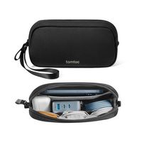 tomtoc - Light-T12 Electronic Accessory Organizer Tech Pouch Cable Bag Travel Case for Cords, Cab... - Large Front