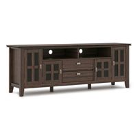Simpli Home - Artisan SOLID WOOD 72 inch Wide Transitional TV Media Stand in Farmhouse Brown For ... - Large Front