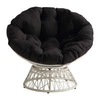 OSP Home Furnishings - Papasan Chair - Black - Large Front