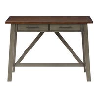 OSP Home Furnishings - Milford Rustic Writing Desk - Slate Grey - Large Front