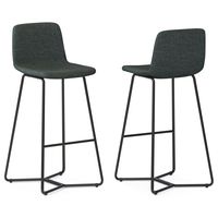 Simpli Home - Wilcox Bar Stool (Set of 2) - Charcoal Grey - Large Front