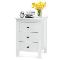 Nightstand End Beside Table Drawers Modern Storage Bedroom Furniture - Large Front