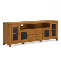Simpli Home - Cosmopolitan SOLID WOOD 72 inch Wide Contemporary TV Media Stand in Light Golden Br... - Large Front