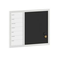 Martha Stewart - Everette Dry Erase Magnetic Weekly Calendar/Chalk Board- 24x18 - White Woodgrain - Large Front