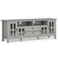 Simpli Home - Artisan 72 inch TV Media Stand - Fog Grey - Large Front