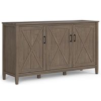 Simpli Home - Ela Wide Storage Cabinet - Smoky Brown - Large Front