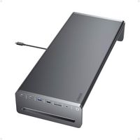 Anker - USB-C Hub (10-in-1, Monitor Stand) - Dark Gray - Large Front