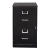 OSP Home Furnishings - 2 Drawer Locking Metal File Cabinet - Black - Large Front