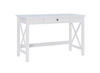 Linon Home Décor - Delevan Solid Wood Laptop Desk With Drawer - Antique White - Large Front