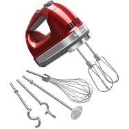 KitchenAid - 9-Speed Hand Mixer with Turbo Beater II Accessories in Candy Apple - Red - Large Front
