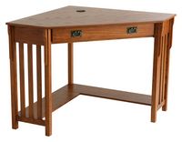SEI Furniture - Patterson Corner Computer Desk - Mission Oak - Large Front
