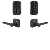 Yale - Assure Lock 2 Touch with Wi-Fi and Valdosta Lever - Black Suede - Large Front