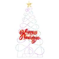 Costway - 5.6FT Pre-lit Christmas Tree 6 Lighting Modes Indoor Outdoor Colorful Decoration - Mult... - Large Front