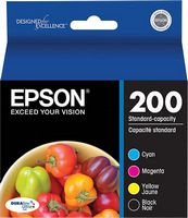 Epson - 200 4-Pack Ink Cartridges - Black/Cyan/Magenta/Yellow - Large Front