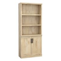 Sauder - Aspen Post 5-Shelf Library Bookcase w/ Doors - Prime Oak - Large Front