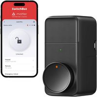 SwitchBot - Smart Lock Pro – Keyless Entry Door Lock, Fits Existing Deadbolts, Add Hub2 for Matte... - Large Front